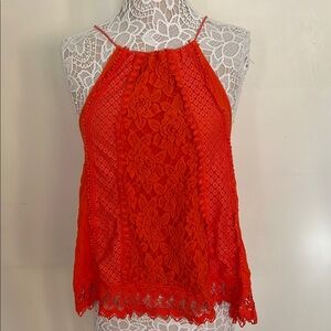 Hint of Mint Vibrant Orange Top